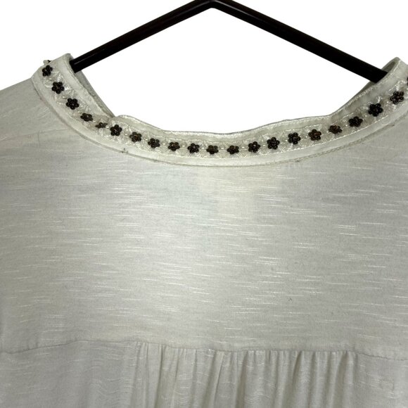 Style & Co Floral Embroidered Top Sz Large Layered Long Sleeve Studded Collar - Picture 10 of 12